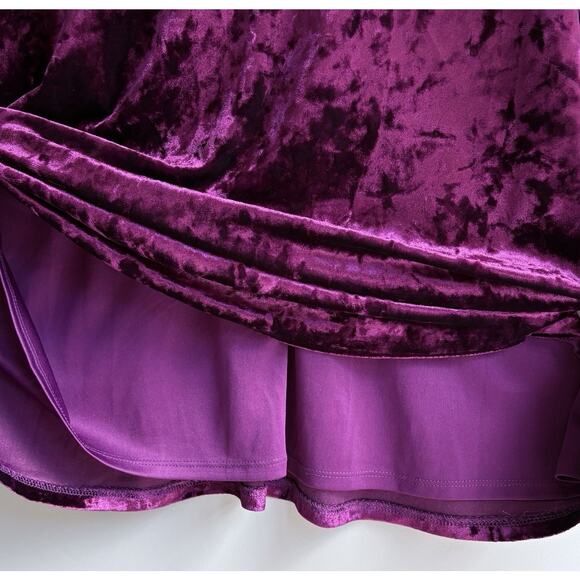 ELIZA J Crushed Velvet Shift Dress Bell Sleeves V-Neck Cocktail Party Size 10 - Picture 5 of 12